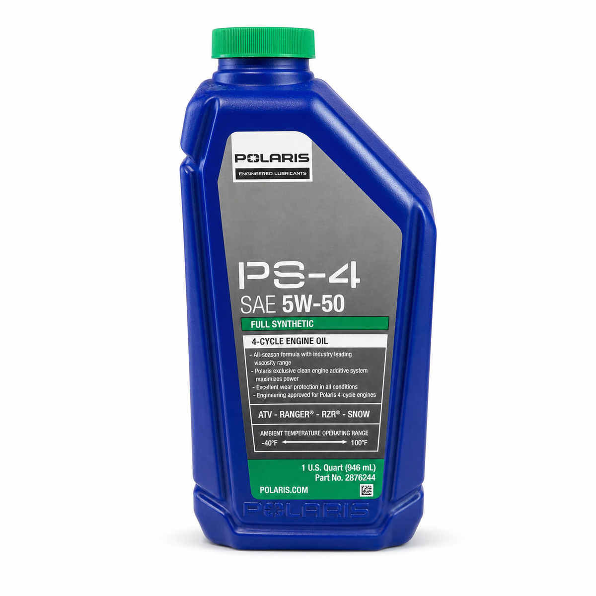 Polaris PS-4 SAE 5W-50 Full Synthetic Oil 1 Quart — studio product photo