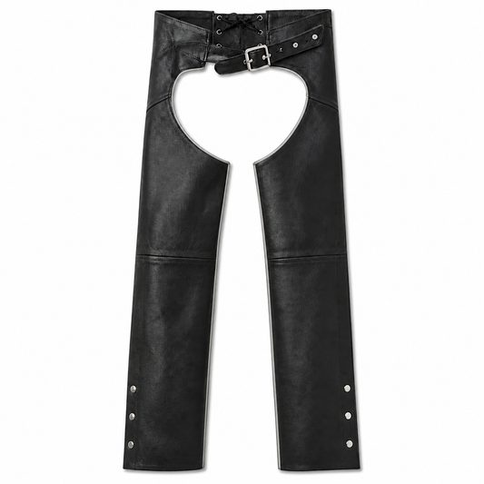 PLAIN CHAPS BLK W10 — studio product photo