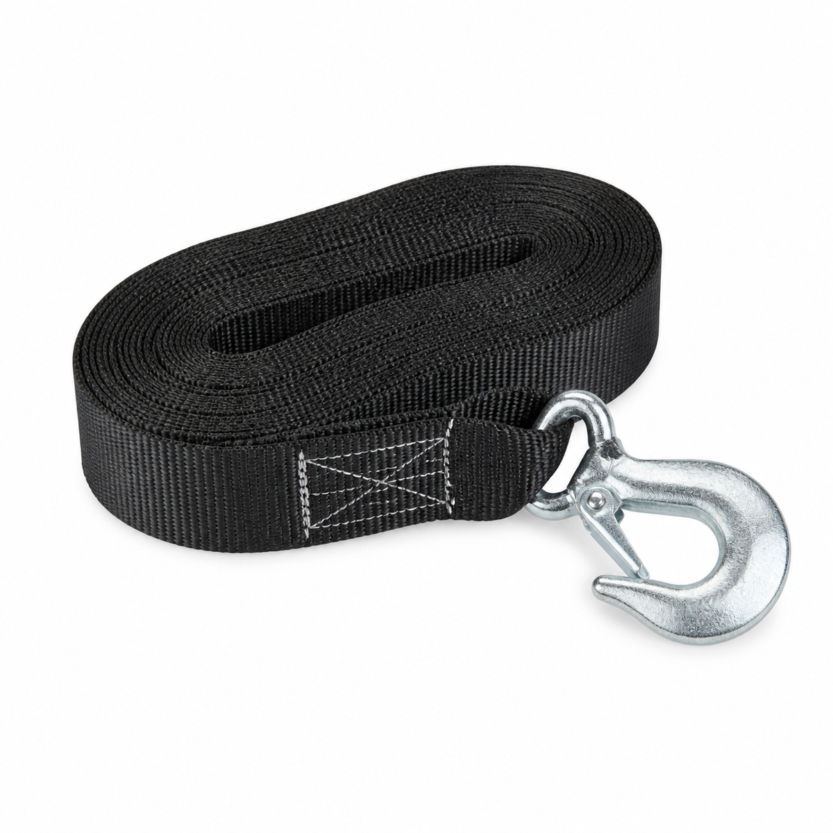 WINCH STRAP W/HOOK 2"X20' 2600# — studio product photo