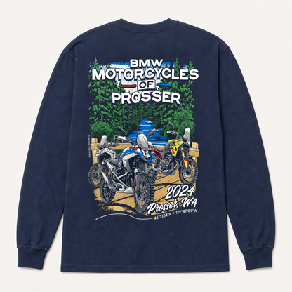 DVP BMW 2024 navy long-sleeve tee — back studio photo