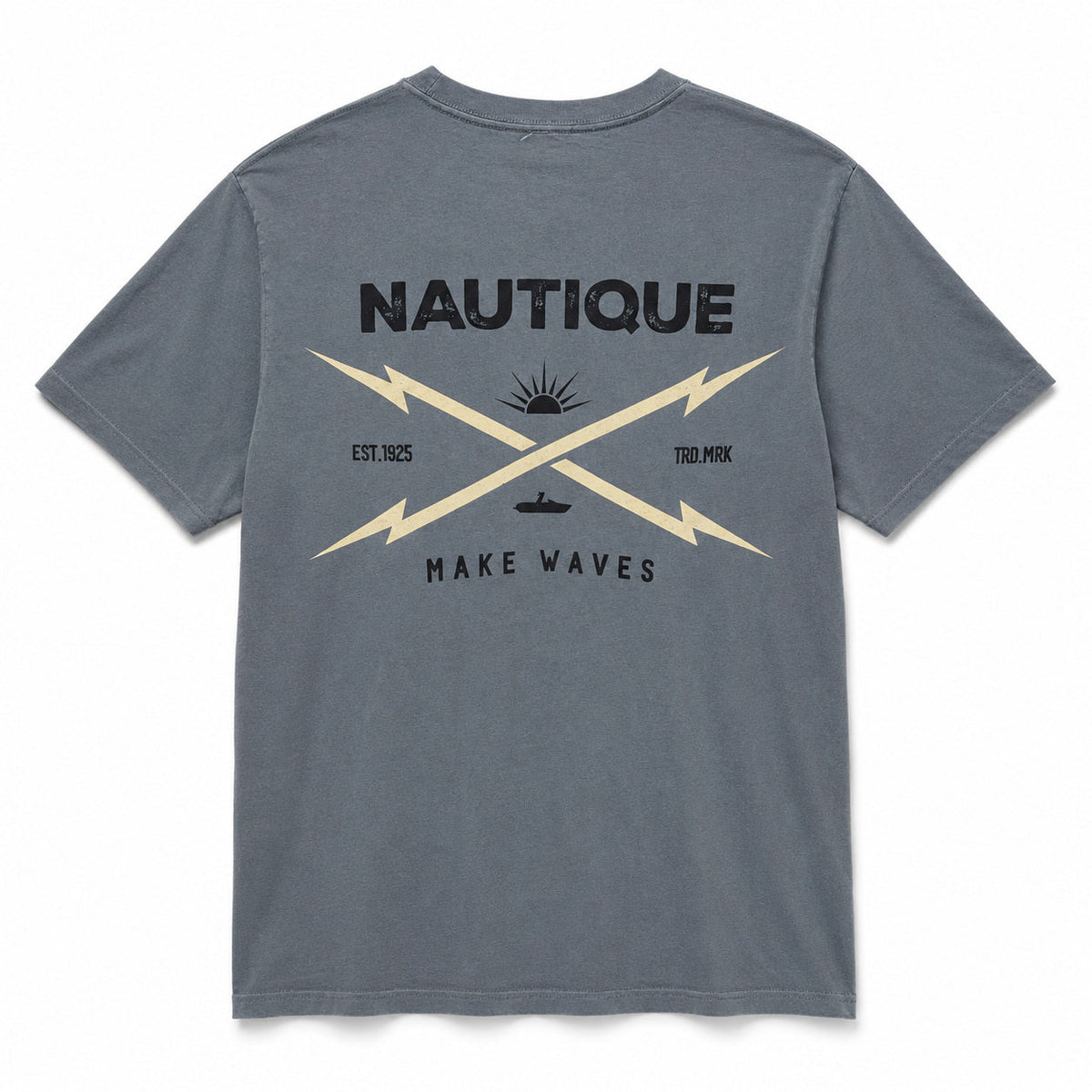 Nautique Make Waves Tee — Slate Blue/Gray - Medium — back view