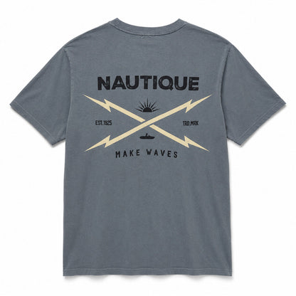 Nautique Make Waves Tee — Slate Blue/Gray - Medium — back view